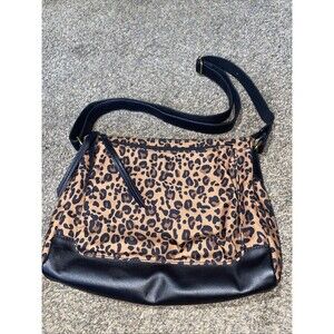 Fossil Canvas Leopard Print Crossbody Bag